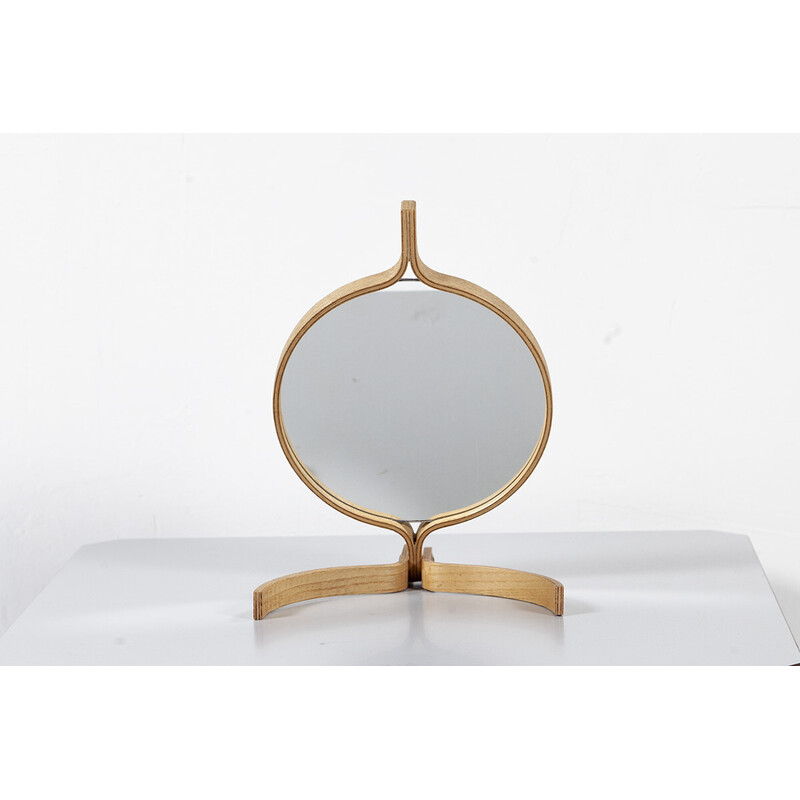 Vintage oak and rosewood mirror by Hans-Agne Jakobsson for Hans-Agne Jakobsson AB Markaryd, 1950