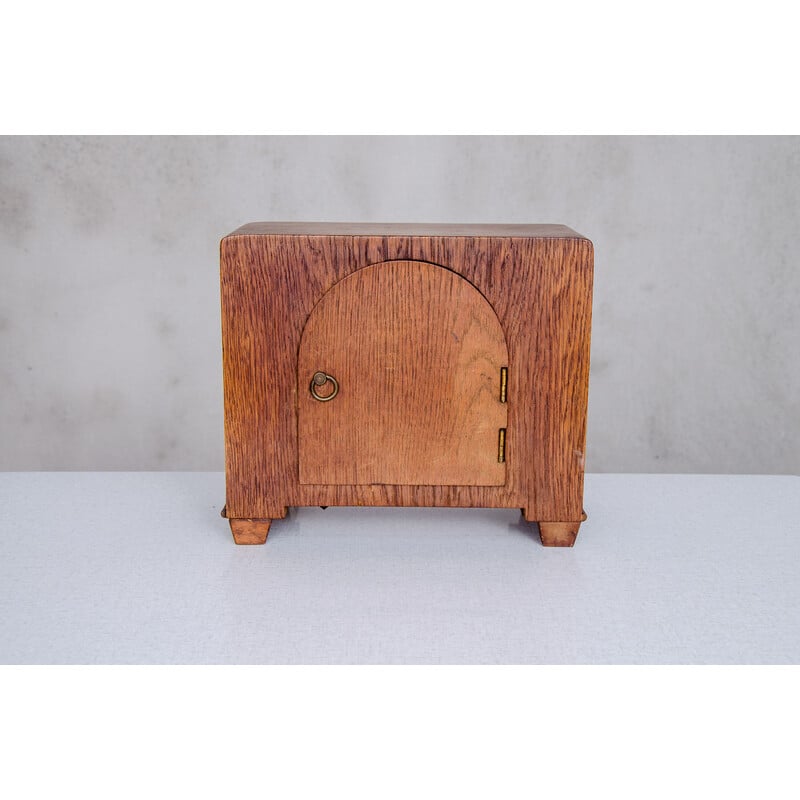 Vintage Art Deco mantel clock in rosewood and oak, 1920