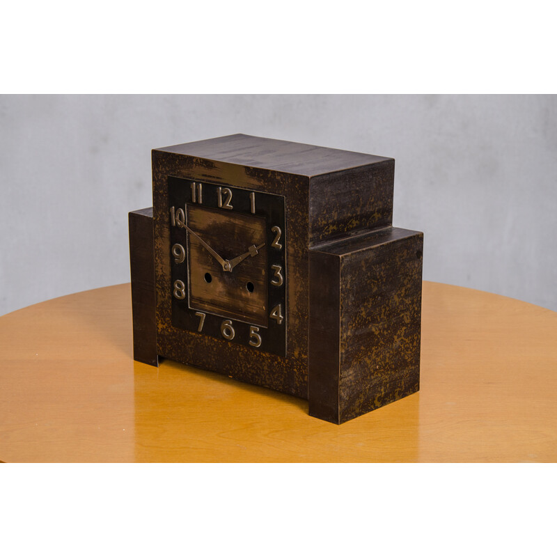 Vintage Art Deco copper table clock, 1920
