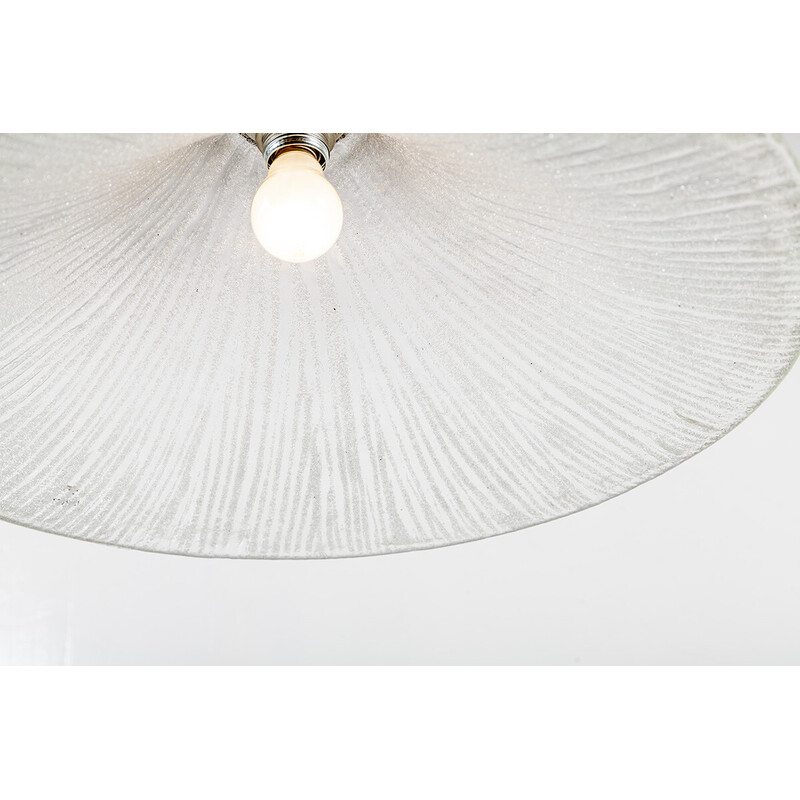 Vintage frosted glass pendant lamp for Limburg, 1960