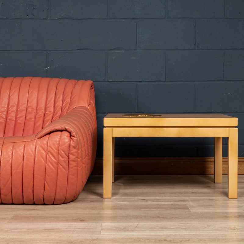 Pair of vintage side tables in Belgian lacquered wood and agate by Willy Daro, Belgium 1970