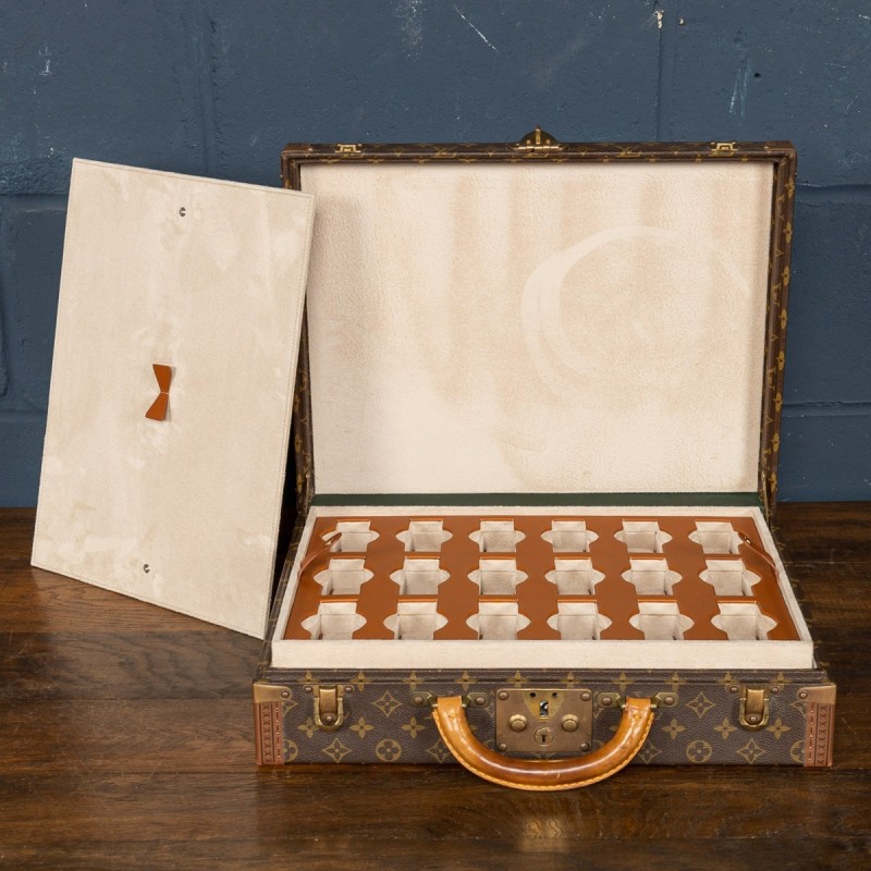 Vintage watch case with monogram pattern by Louis Vuitton, France