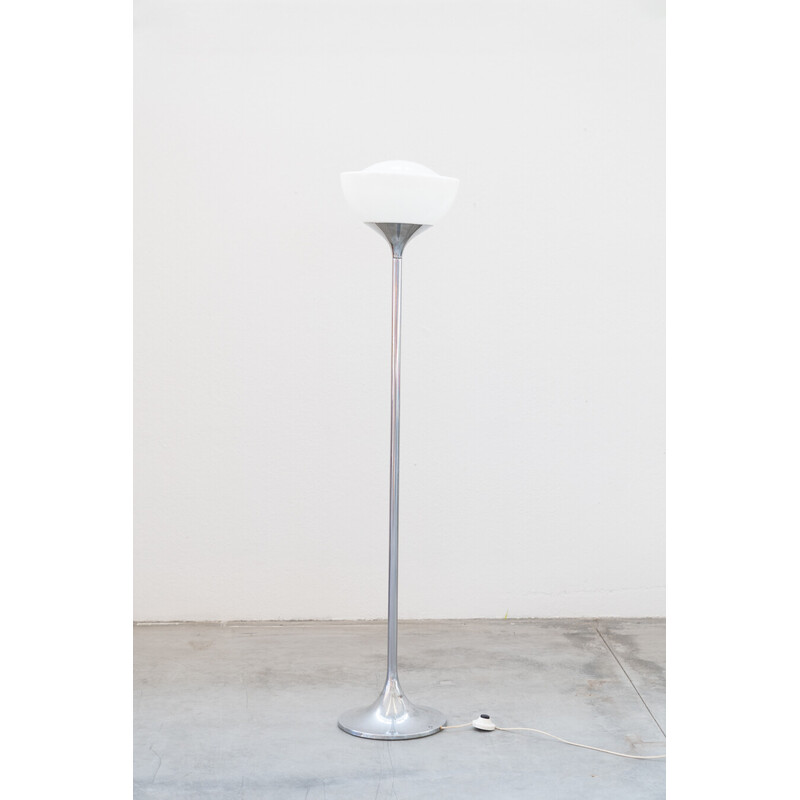 Vintage Space Age floor lamp in glass and acrylic for Guzzini, Italy 1970