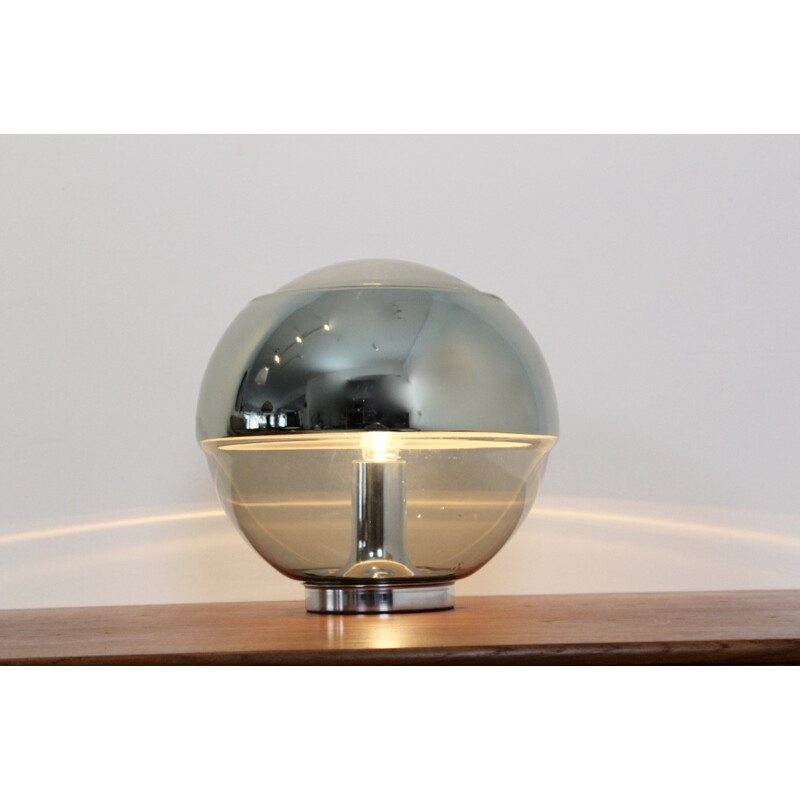 Peill & Putzler chromed mirror full glass table lamp - 1970s