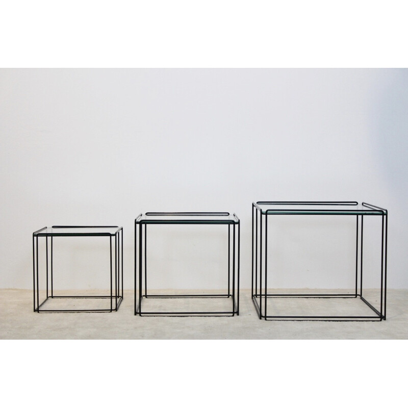 Set of 3 graphical isocele nesting tables by Max Sauze for Atrow - 1970s