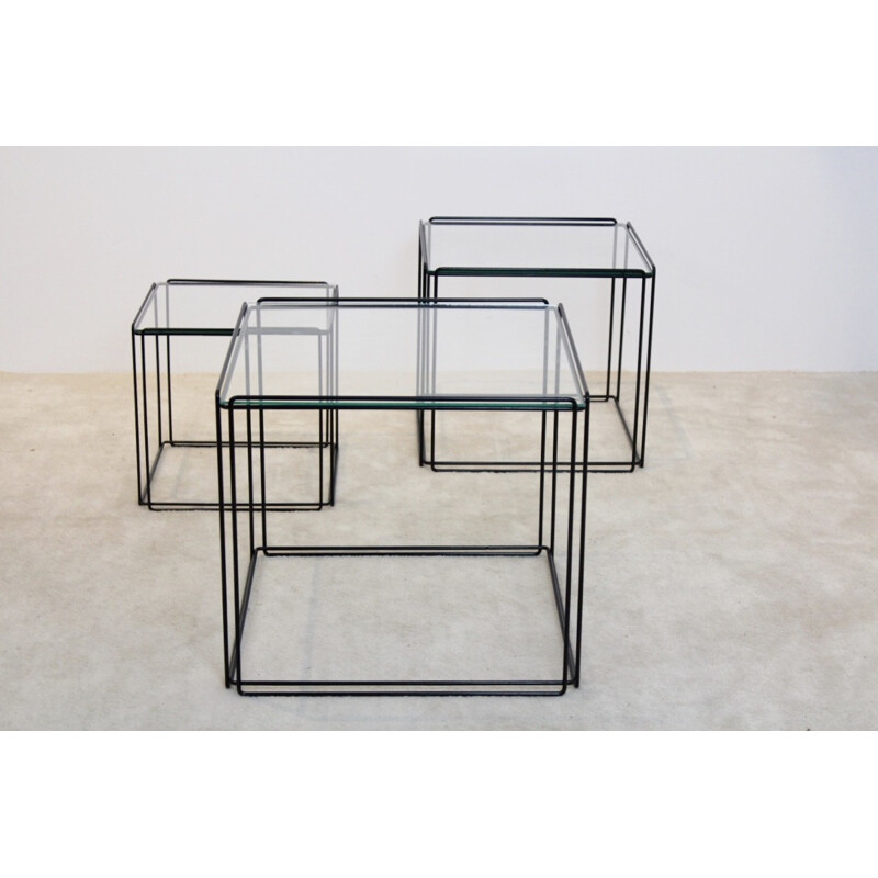 Set of 3 graphical isocele nesting tables by Max Sauze for Atrow - 1970s