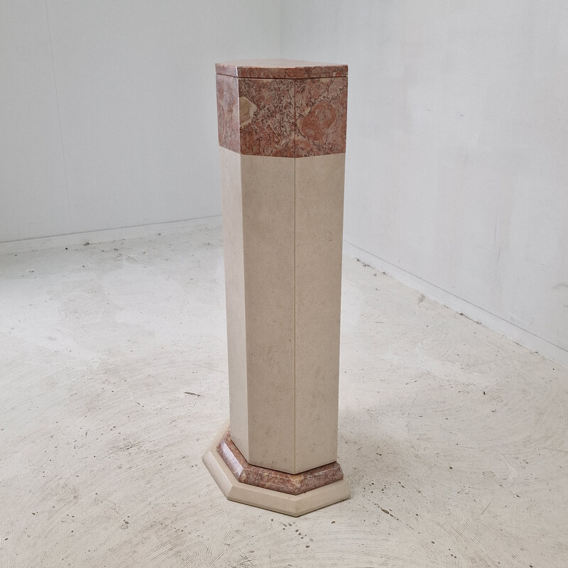 Vintage marble pedestal, Italy 1980