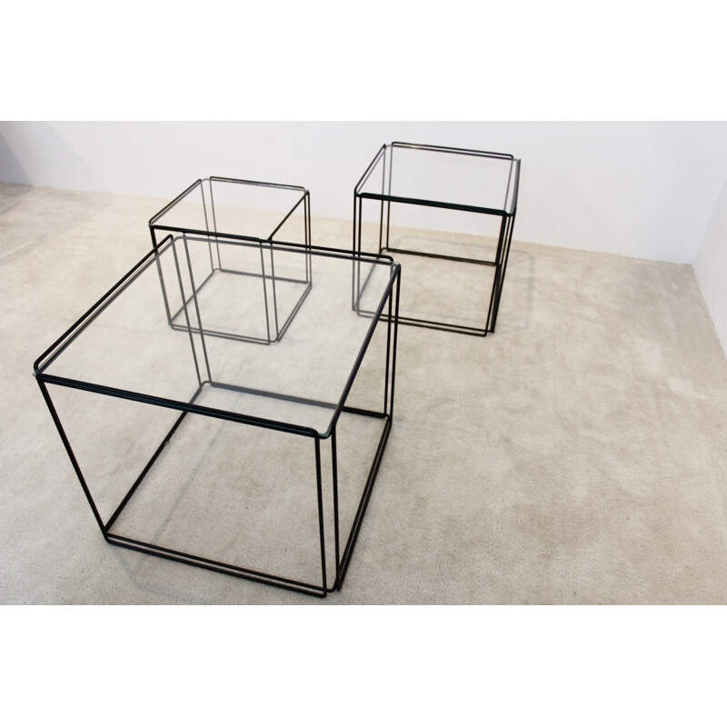 Set of 3 graphical isocele nesting tables by Max Sauze for Atrow - 1970s