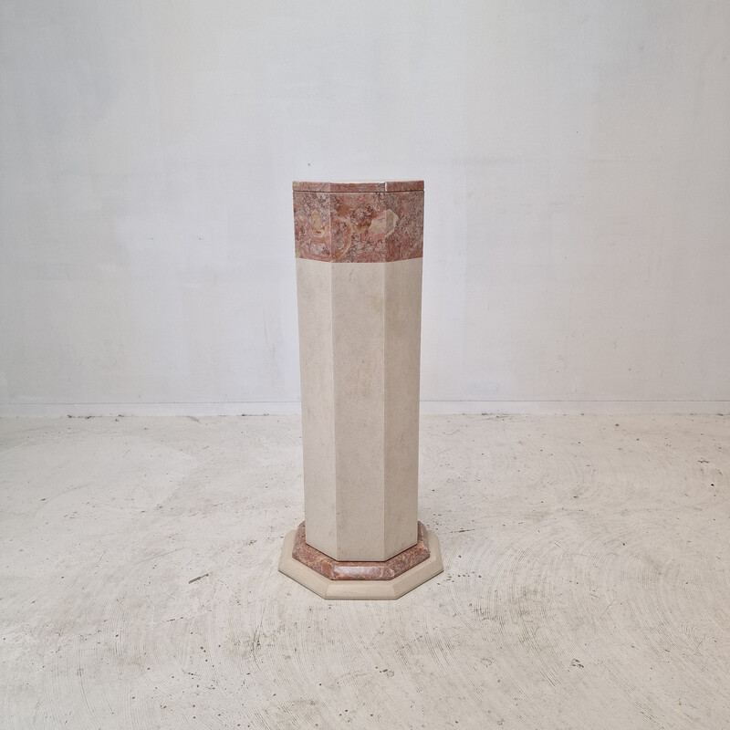 Vintage marble pedestal, Italy 1980