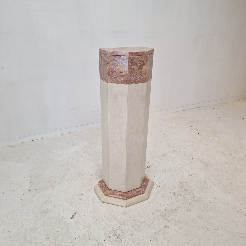 Vintage marble pedestal, Italy 1980