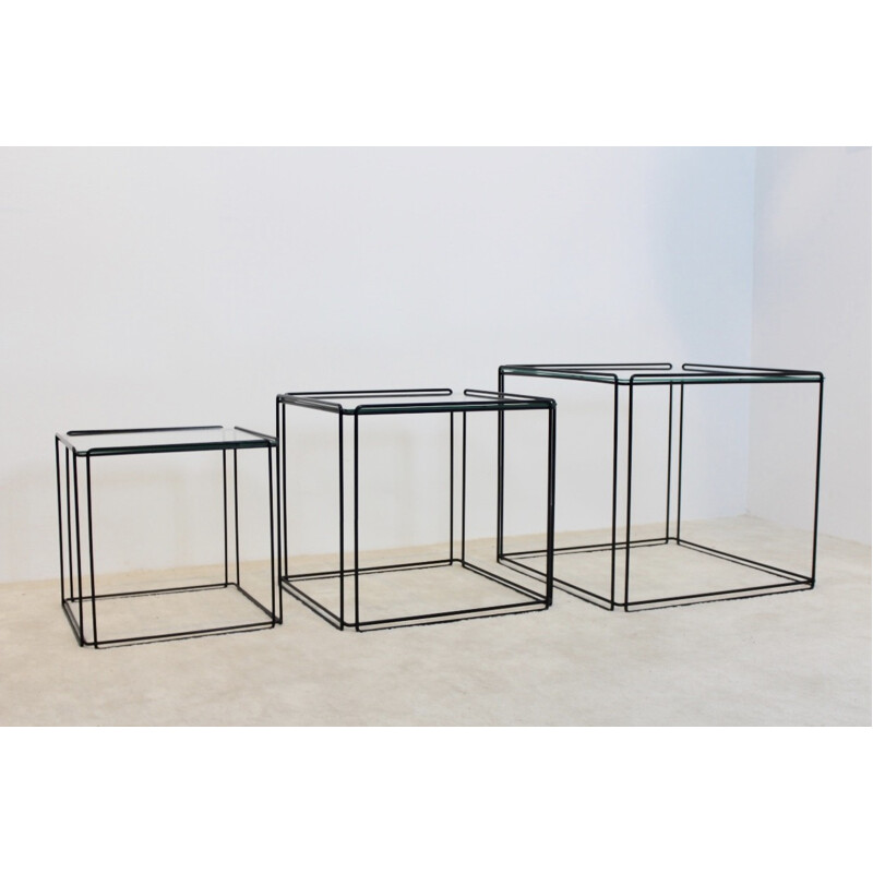 Lot de 3 tables d'appoint isocèles graphiques de Max Sauze pour Atrow - 1970