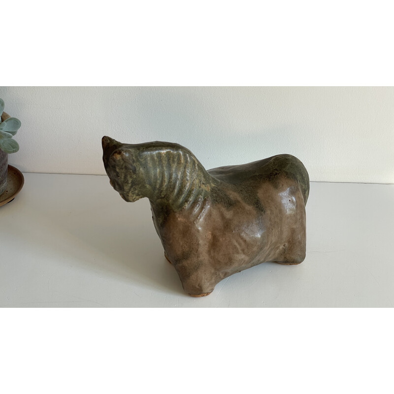 Sculpture vintage en céramique représentant un cheval