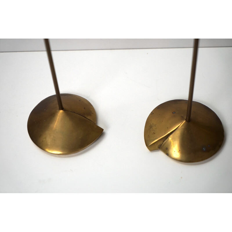 Pair of vintage gilded bronze candlesticks, 1960