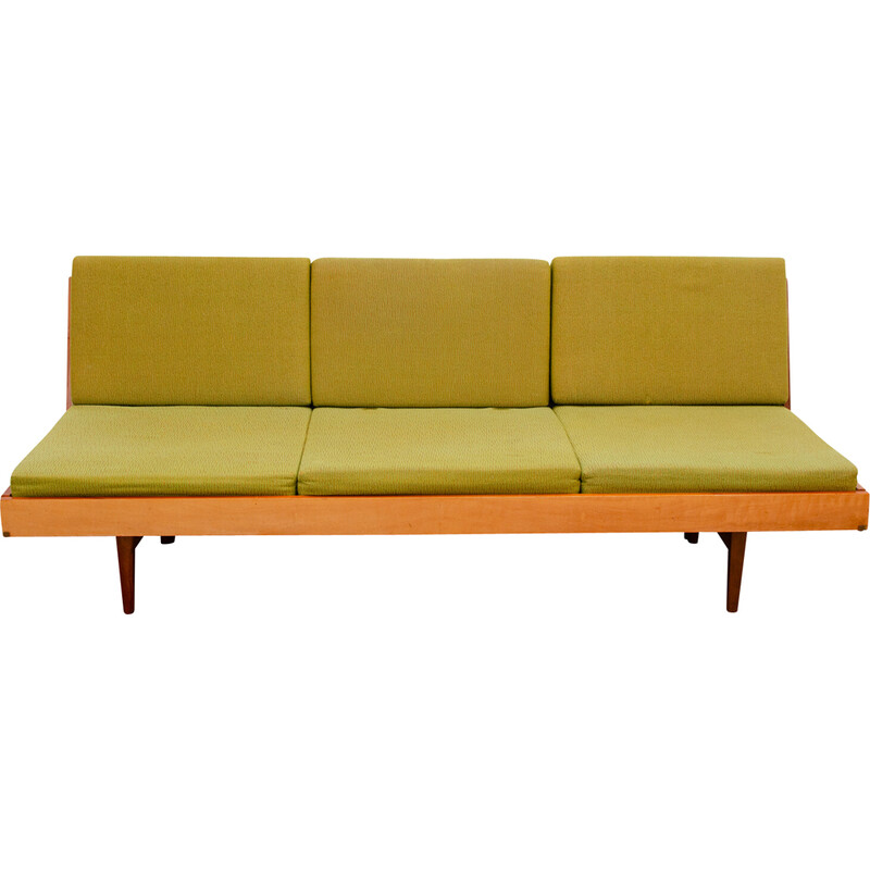 Vintage 3-seater sofa in walnut wood for Jitona, Czechoslovakia 1970