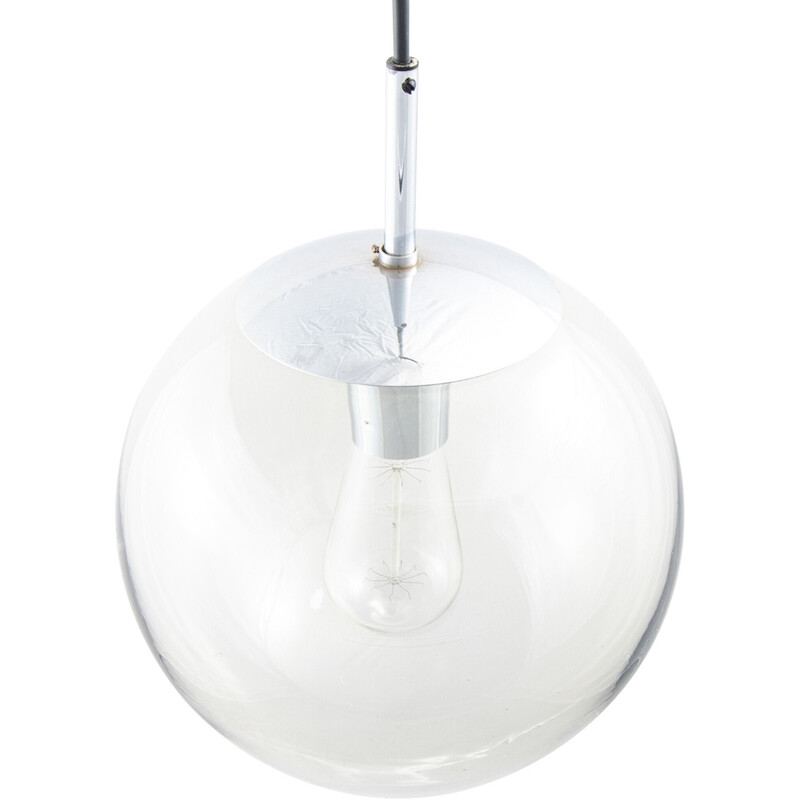 Vintage glass pendant lamp by Frank Ligtelijn for Raak, Netherlands 1960