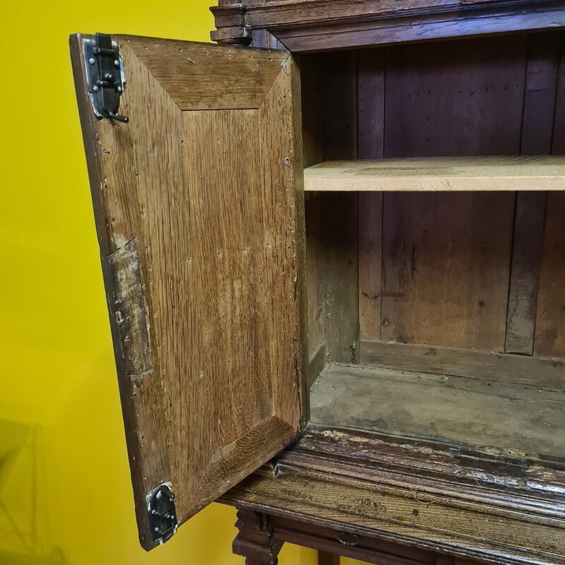 Antique vintage oak cabinet, France