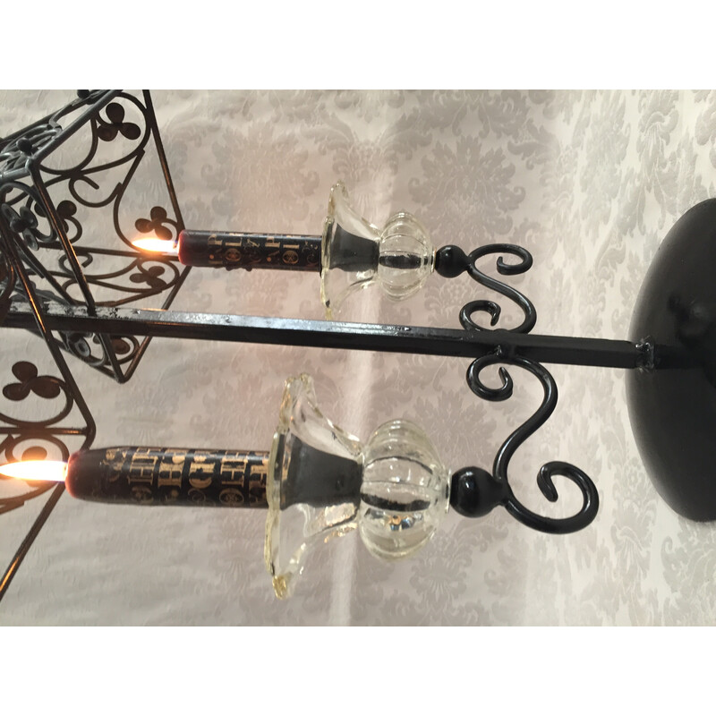 Vintage Art Deco candlestick in forged metal