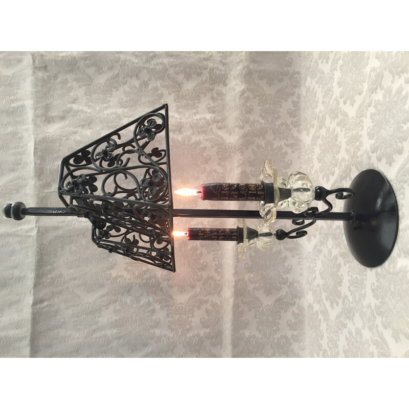 Vintage Art Deco candlestick in forged metal