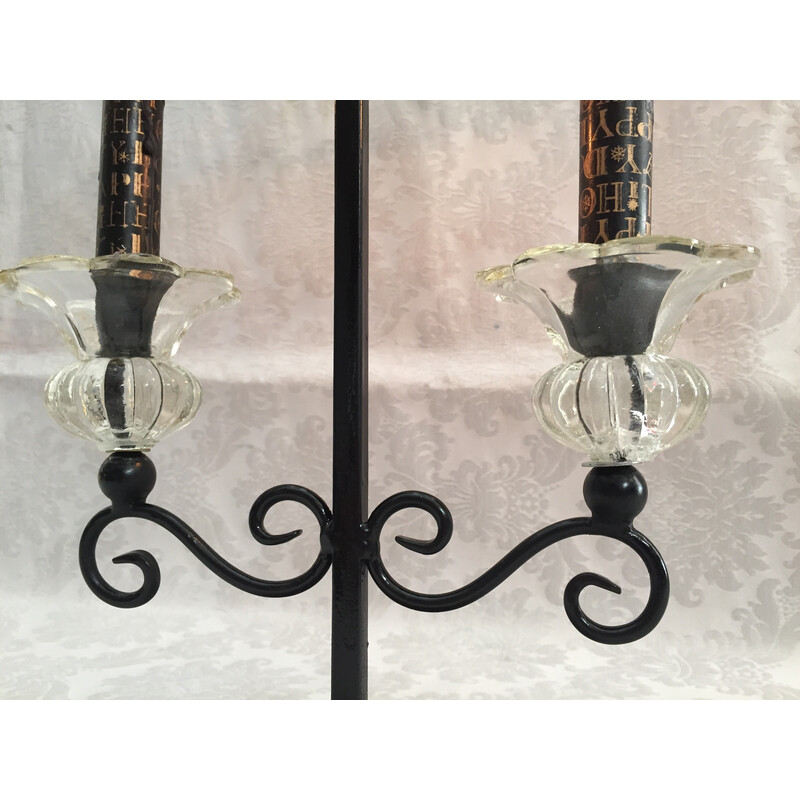 Vintage Art Deco candlestick in forged metal