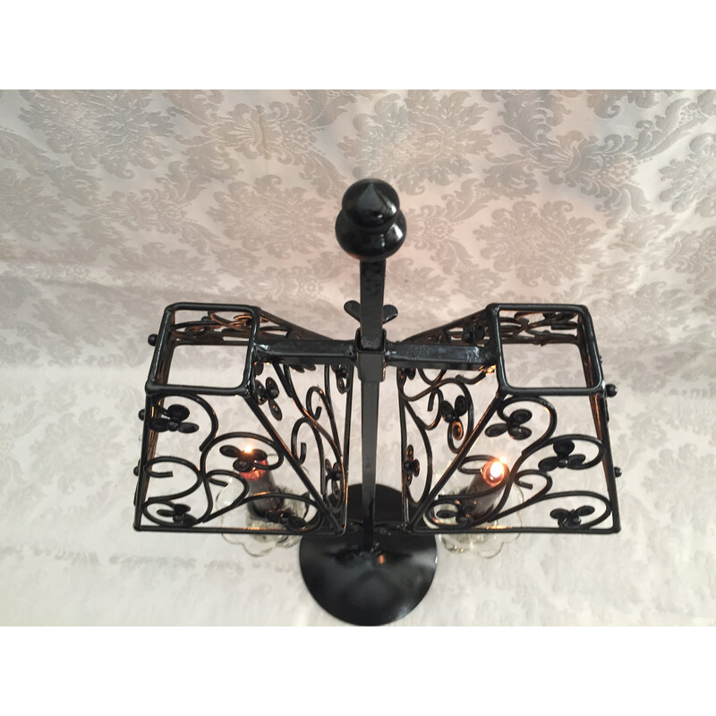 Vintage Art Deco candlestick in forged metal