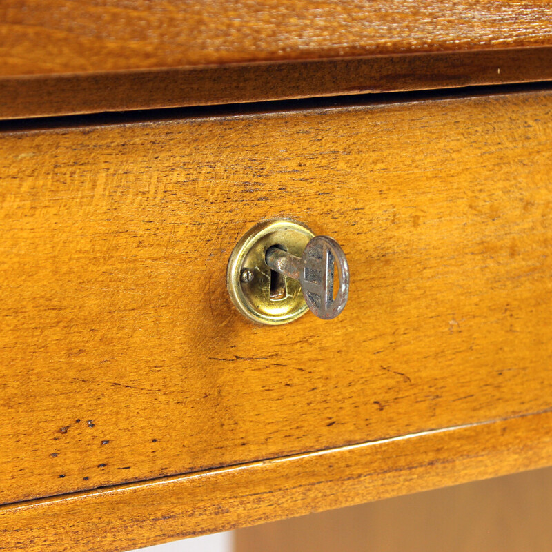 Vintage Bauhaus oak desk with roller doors, Czechoslovakia 1940