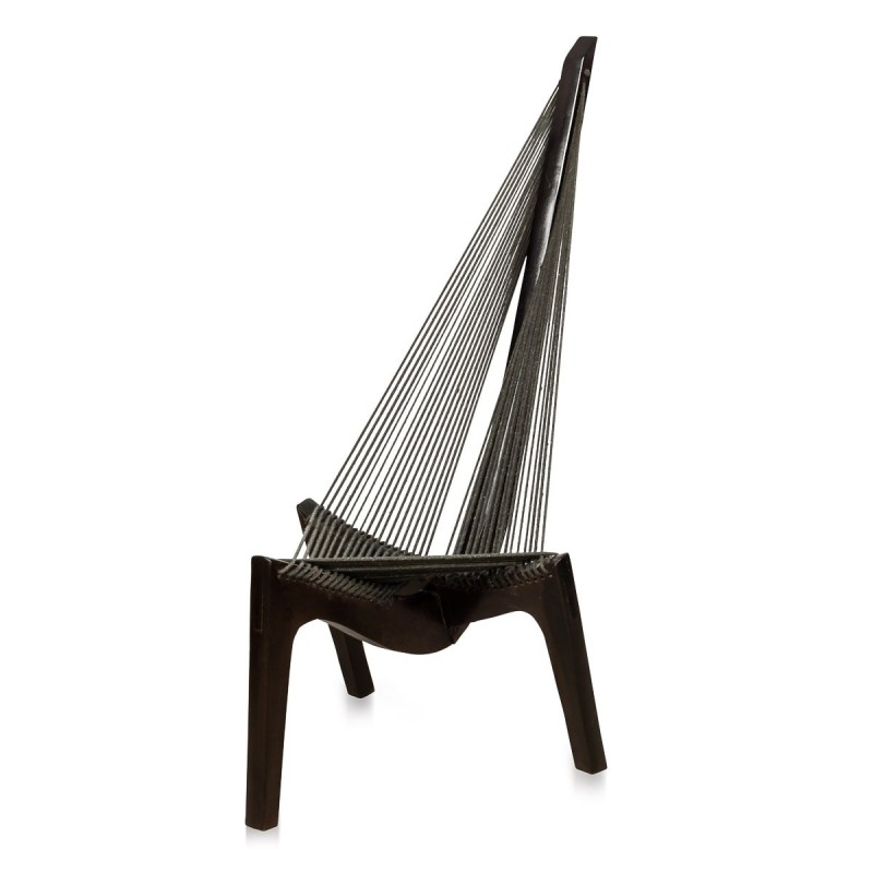 Vintage "Harp" chair in solid walnut for Christensen and Larsen, Denmark 1960