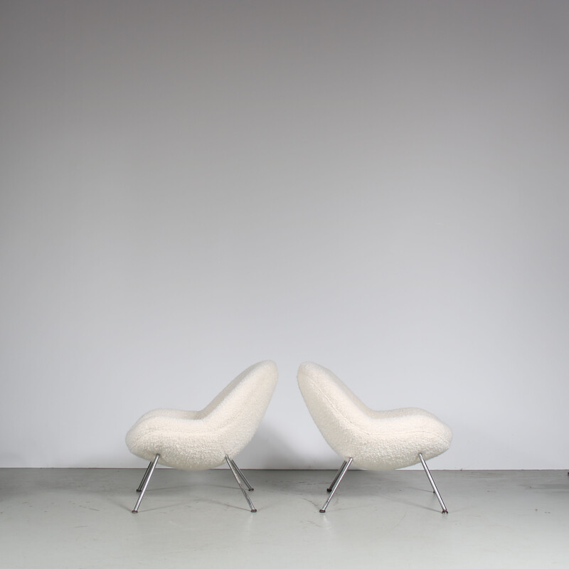 Pair of vintage “Egg” armchairs by Fritz Neth for Correcta, Germany 1950