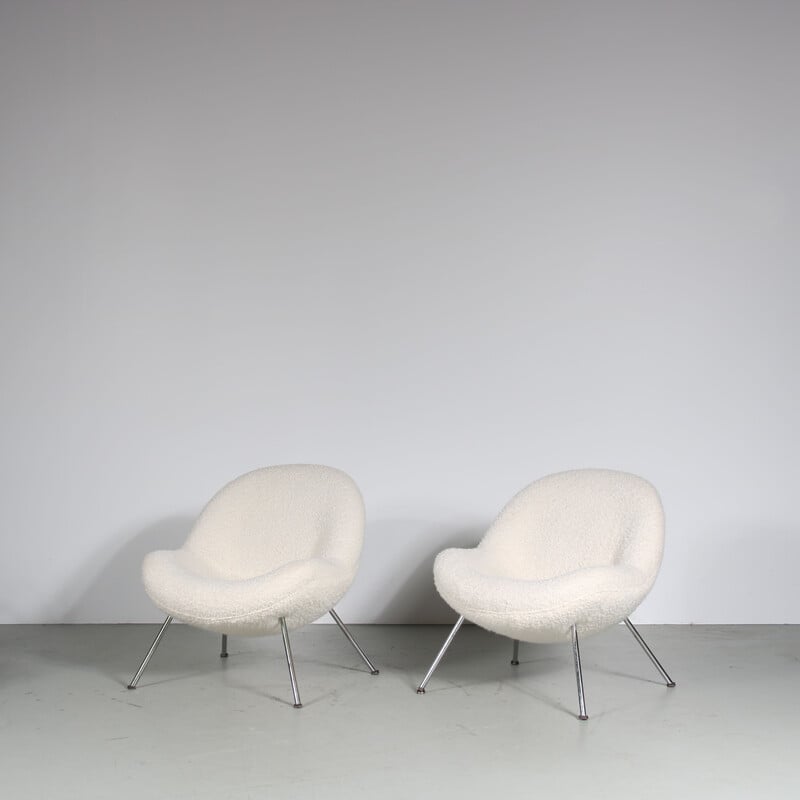 Pair of vintage “Egg” armchairs by Fritz Neth for Correcta, Germany 1950