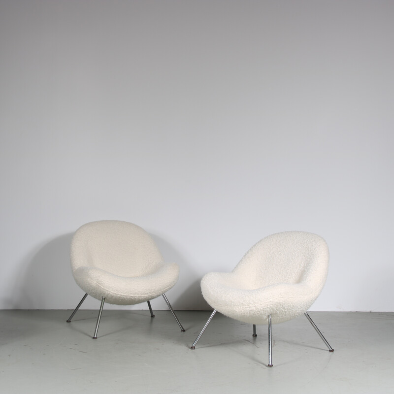 Pair of vintage “Egg” armchairs by Fritz Neth for Correcta, Germany 1950