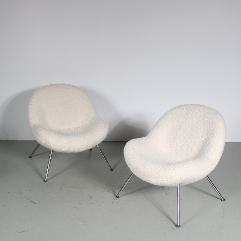 Pair of vintage “Egg” armchairs by Fritz Neth for Correcta, Germany 1950