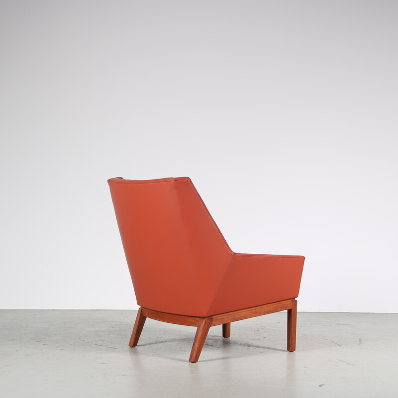 Vintage tropical hardwood “Prism” armchair by Erik Kolling Andersen for Peder Pedersen, Denmark 1950