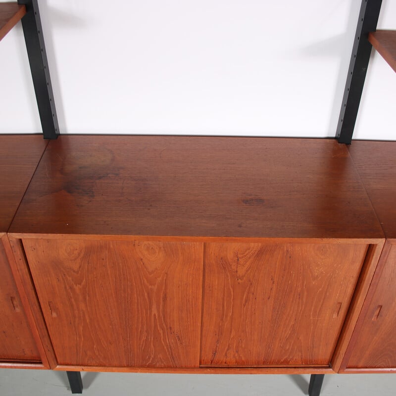 Vintage teak wood wall unit by Poul Cadovius for Royal System, Denmark 1960