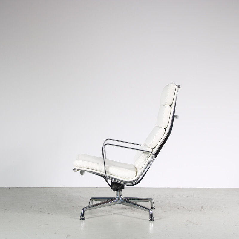 Vintage “EA222” armchair in chrome metal by Charles and Ray Eames for Vitra, Germany 1990