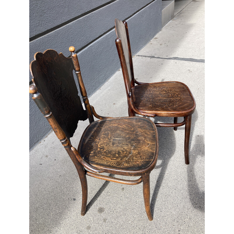 Par de cadeiras de bentwood vintage de Jacob e Josef Kohn, 1900