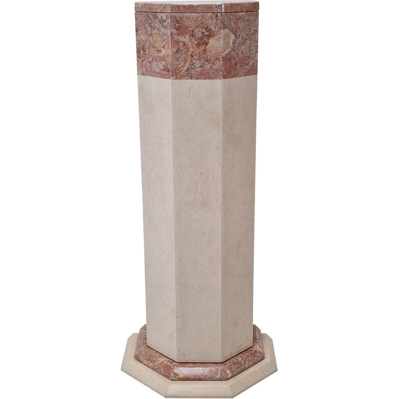 Vintage marble pedestal, Italy 1980