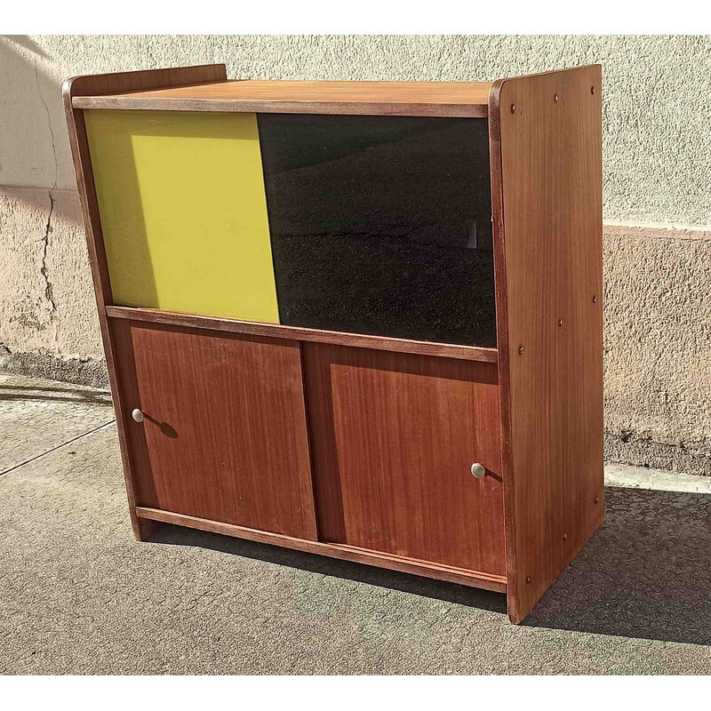 Vintage teak and glass display cabinet, 1960