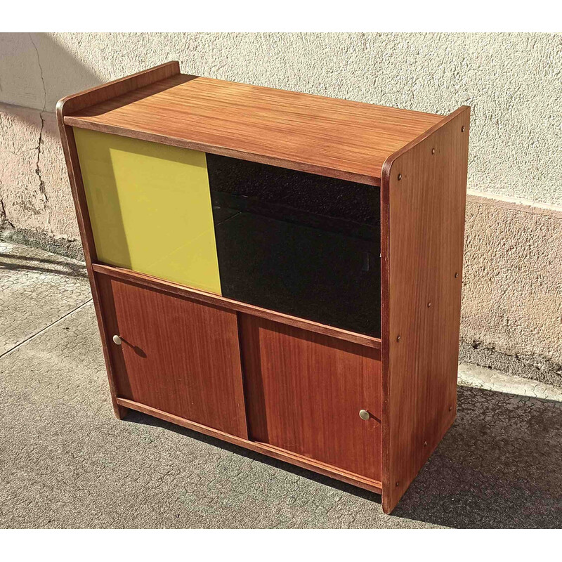 Vintage teak and glass display cabinet, 1960