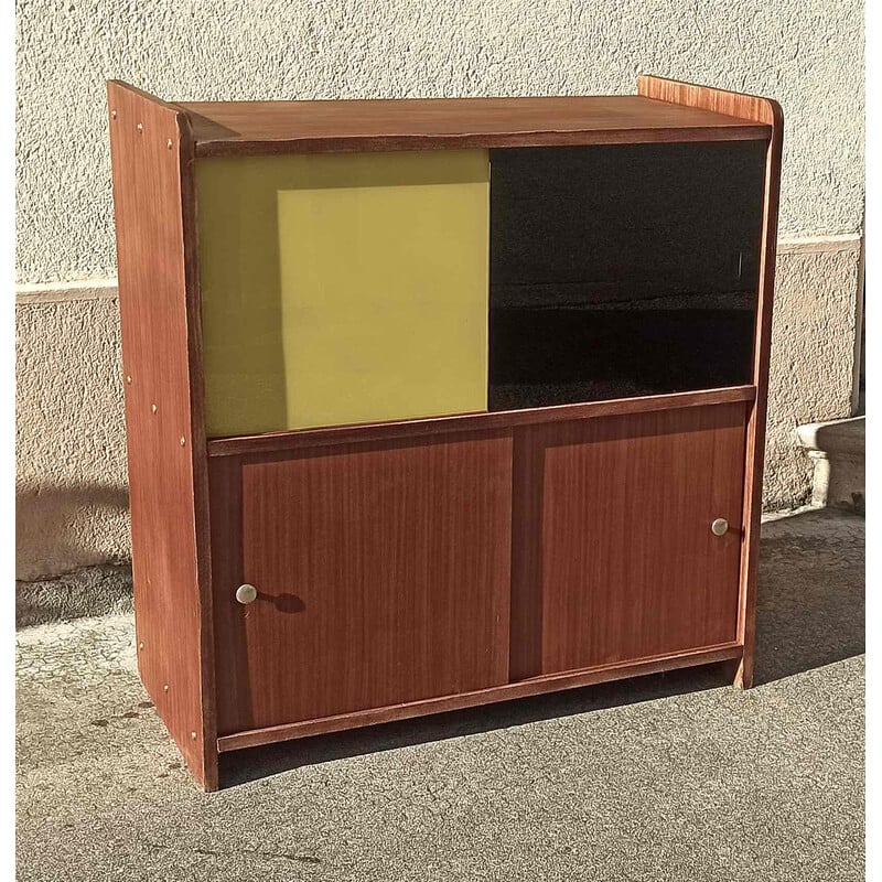 Vintage teak and glass display cabinet, 1960