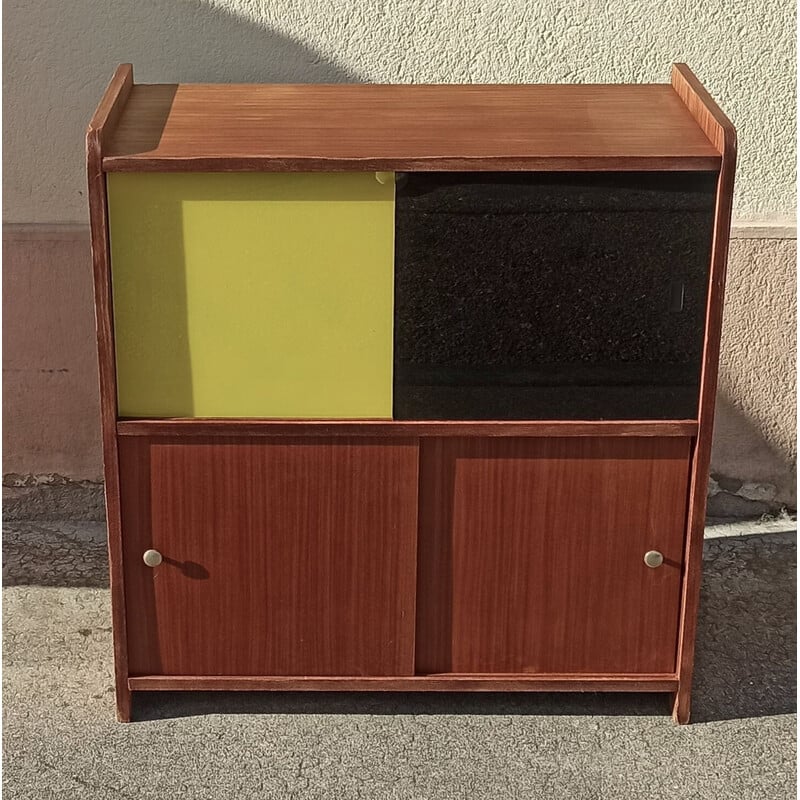 Vintage teak and glass display cabinet, 1960