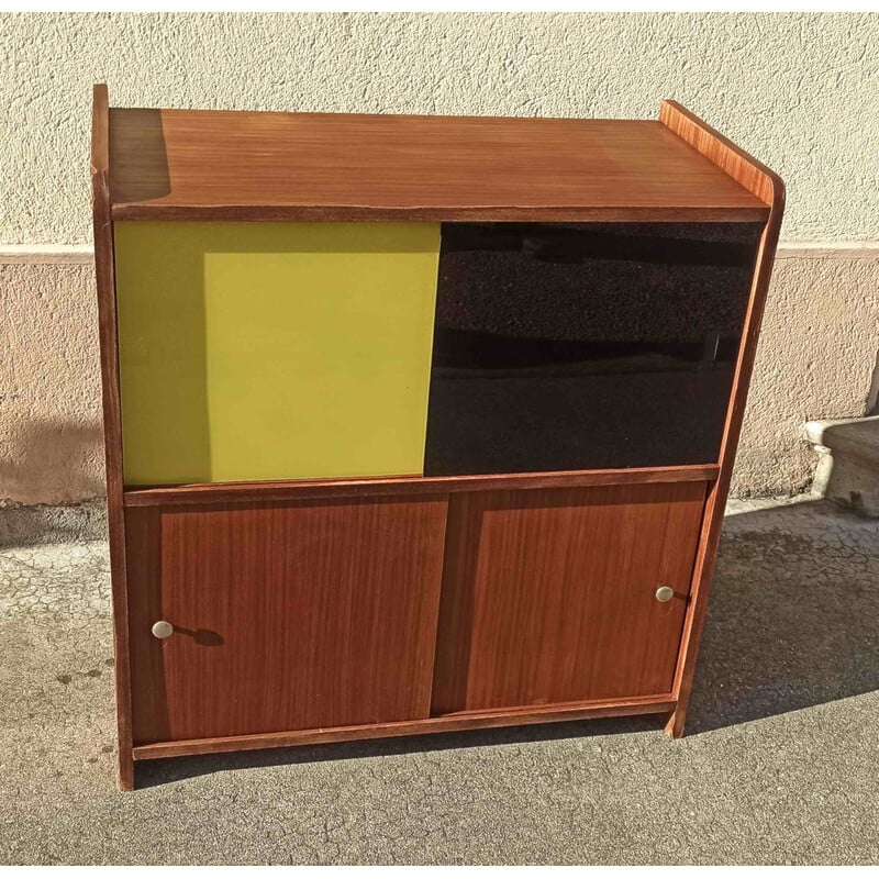 Vintage teak and glass display cabinet, 1960