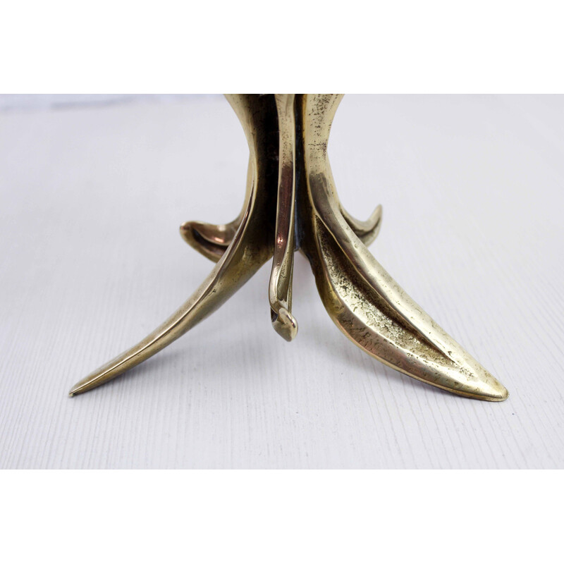 Vintage brass "flowers" candlestick, 1970