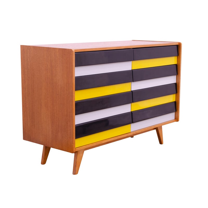 Vintage U-458 chest of drawers in beech wood and plywood by Jiri Jiroutek for Interier Praha, Czechoslovakia, 1960