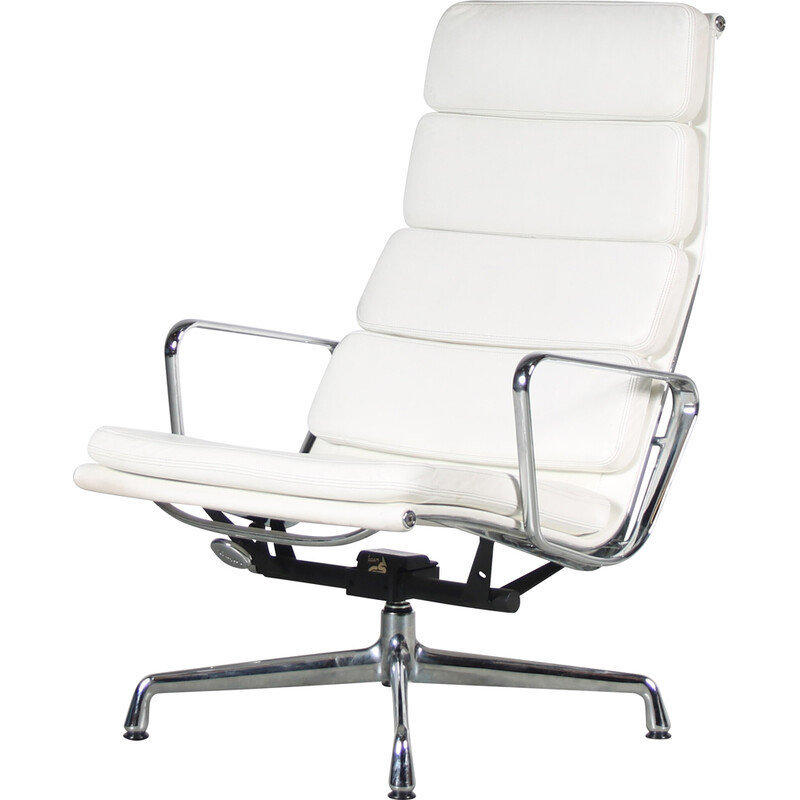 Vintage “EA222” armchair in chrome metal by Charles and Ray Eames for Vitra, Germany 1990