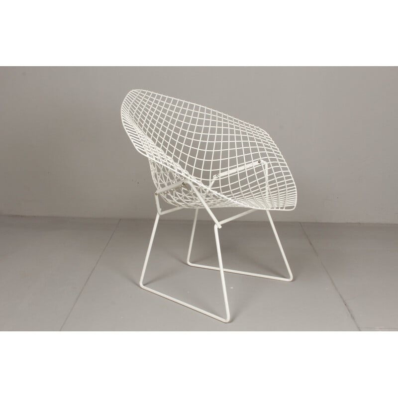 Chaise vintage en maille métallique avec revêtement risan pour Knoll, Allemagne 1983