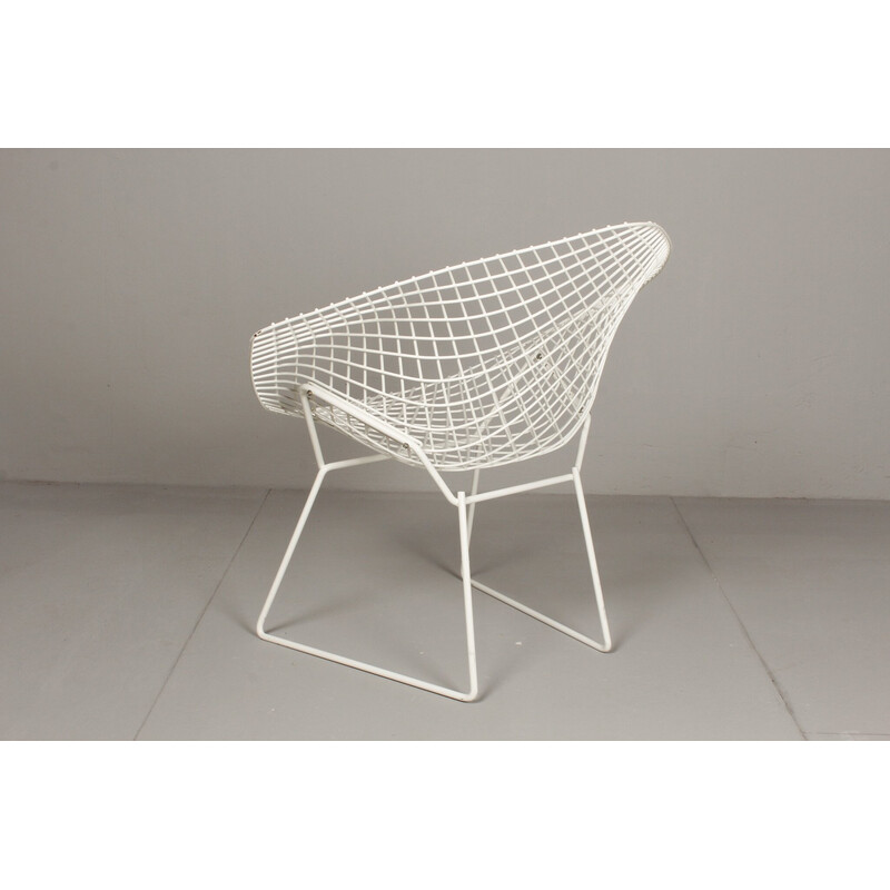 Vintage metal mesh chair with risan covering for Knoll, Germany 1983