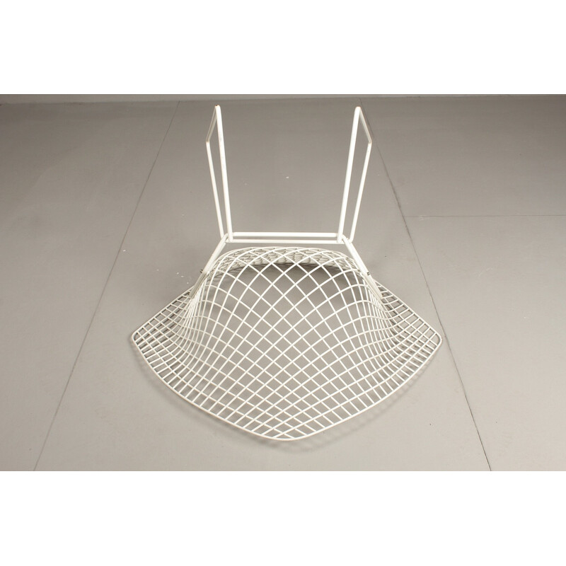 Vintage metal mesh chair with risan covering for Knoll, Germany 1983