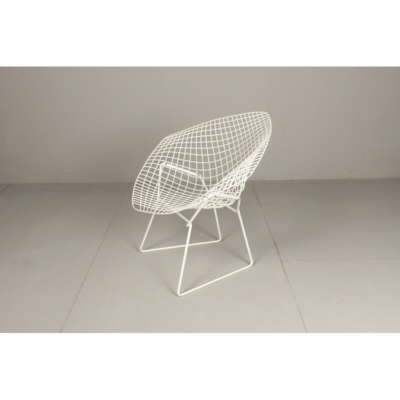 Vintage Diamant Blanc metal mesh chair by Harry Bertoia for Knoll, Germany 1983