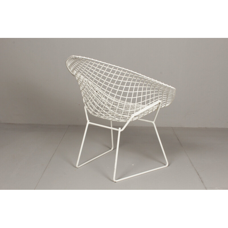 Vintage Diamant Blanc metal mesh chair by Harry Bertoia for Knoll, Germany 1983