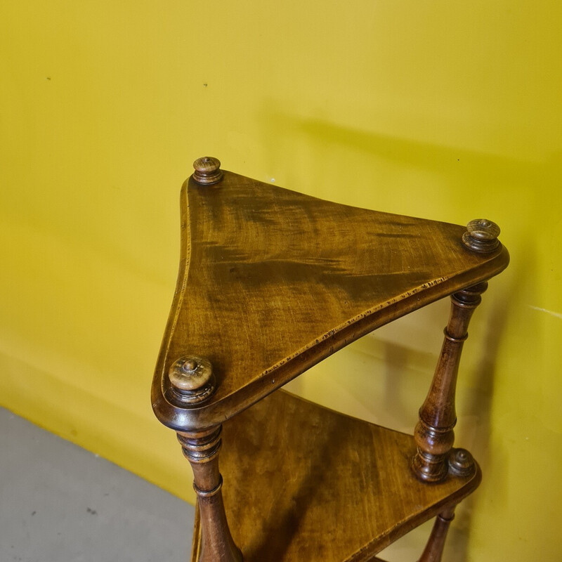 Vintage angular wooden shelf, 1970