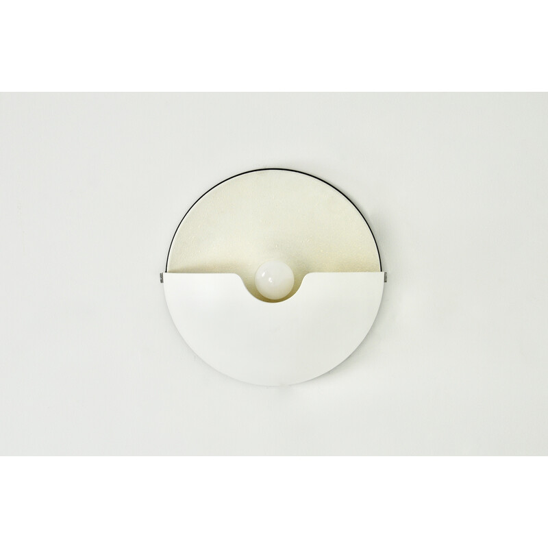 Vintage "Mezzanotte" wall lamp in white plastic by Harvey guzzini, 1970